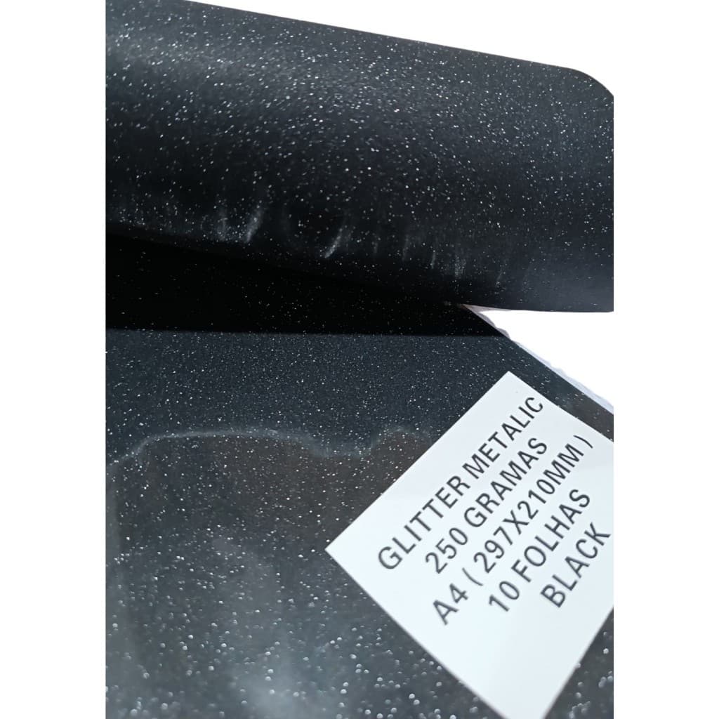PAPEL GLITTER - 250 g - A4 - VÁRIA CORES PACOTES COM 10 FLS