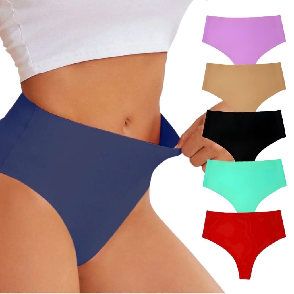 Kit De Calcinhas Cos Alto Fio Segura Barriga 4 Unidades
