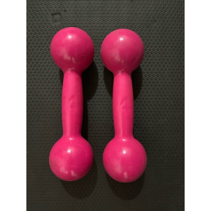 Par de halteres emborrachado 4kg rosa (8kg total)