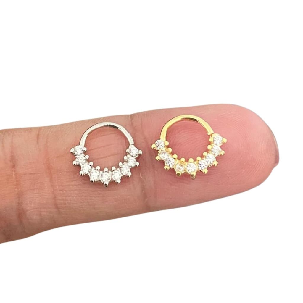 ✨Piercing Argola Torção Jolie para Septo e Daith | Folheado Ouro ou Ródio (Onp213) 👂