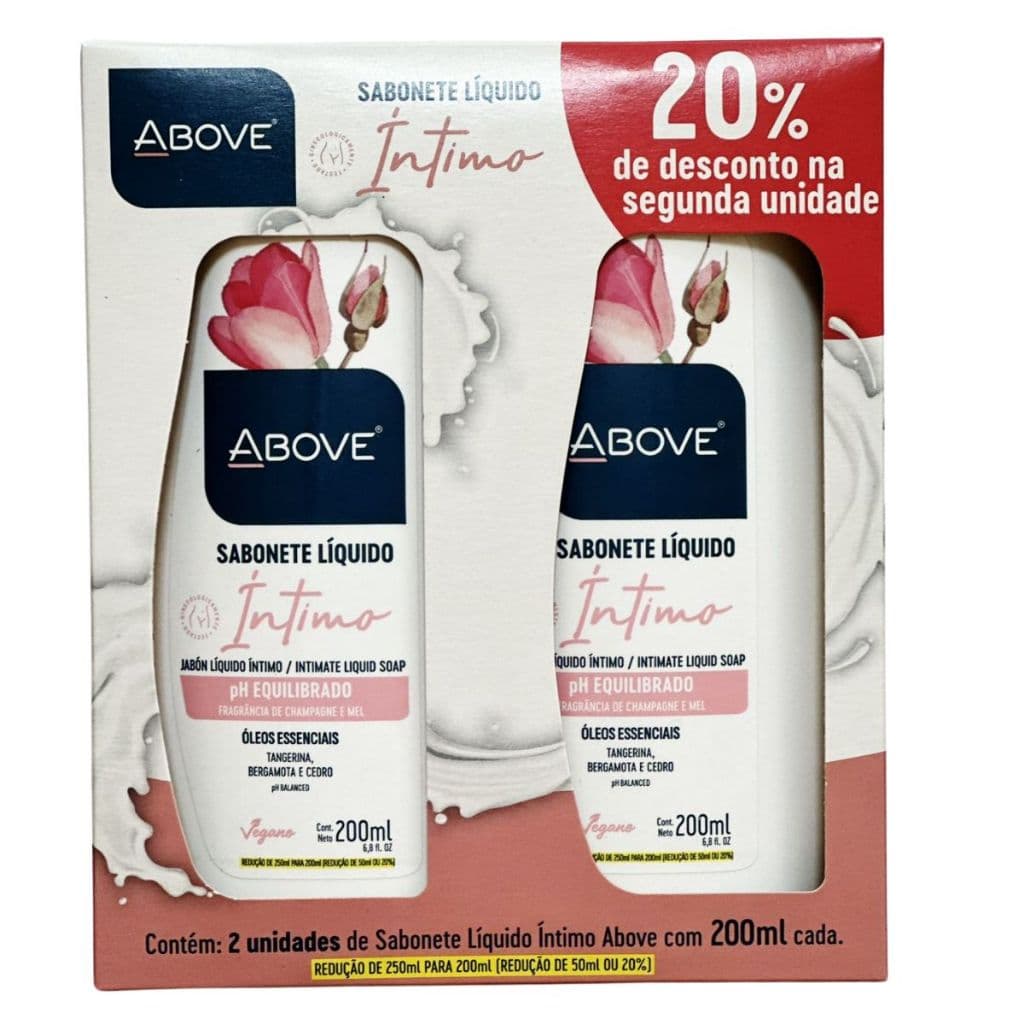 kit 2 unidades Sabonete Líquido Intimo Above 200ml