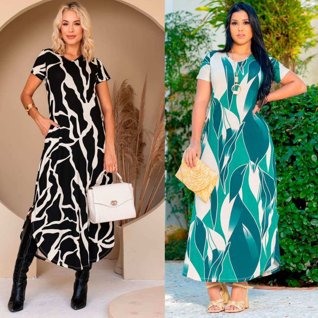 Vestido Longo Feminino Com bolso Manga Moda Premium Luxo Confortável Elegante Evangélica Soltinho Ótima Qualidade