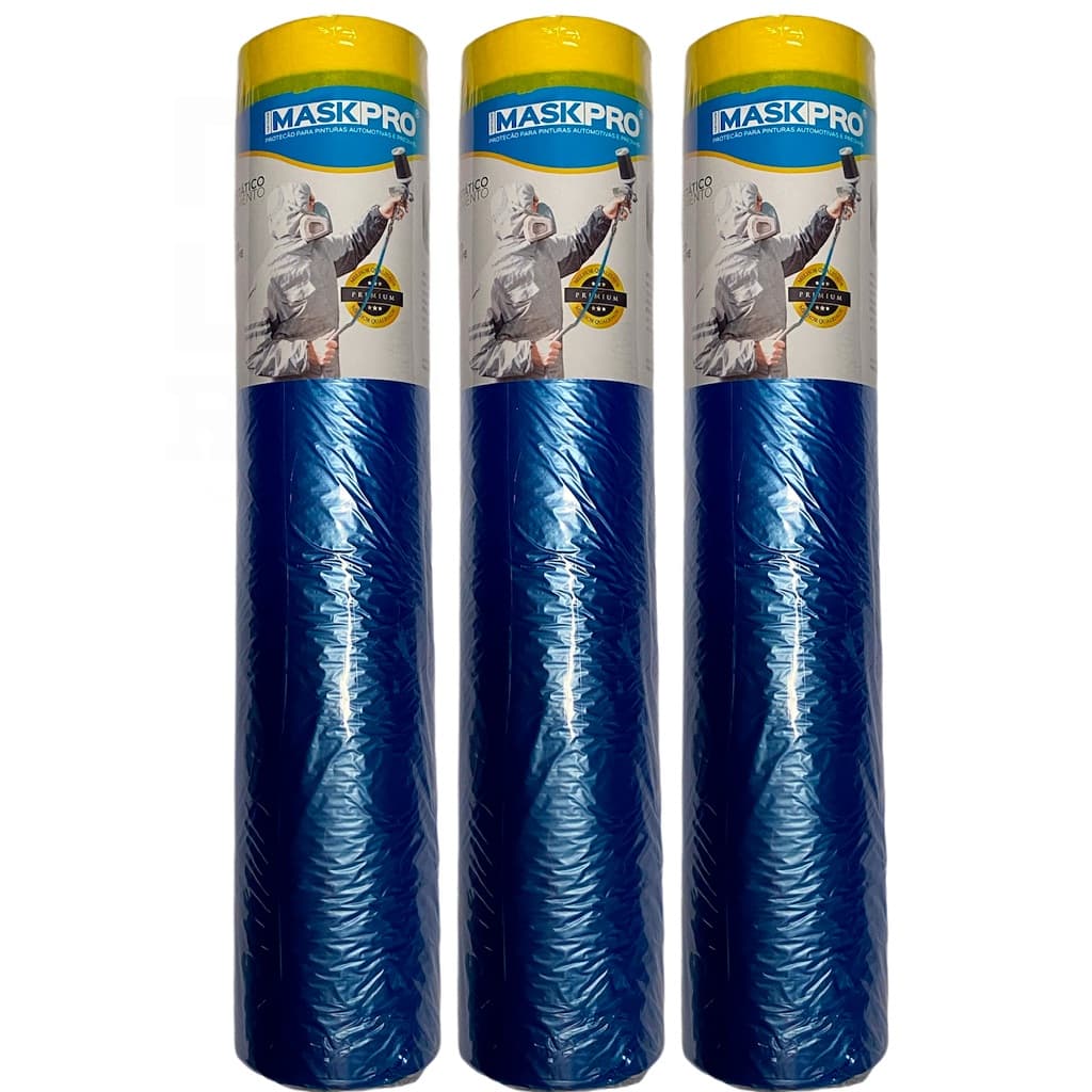 Kit 3 Filme Eletrostático de Mascaramento com Fita Crepe 2,1m X 20m