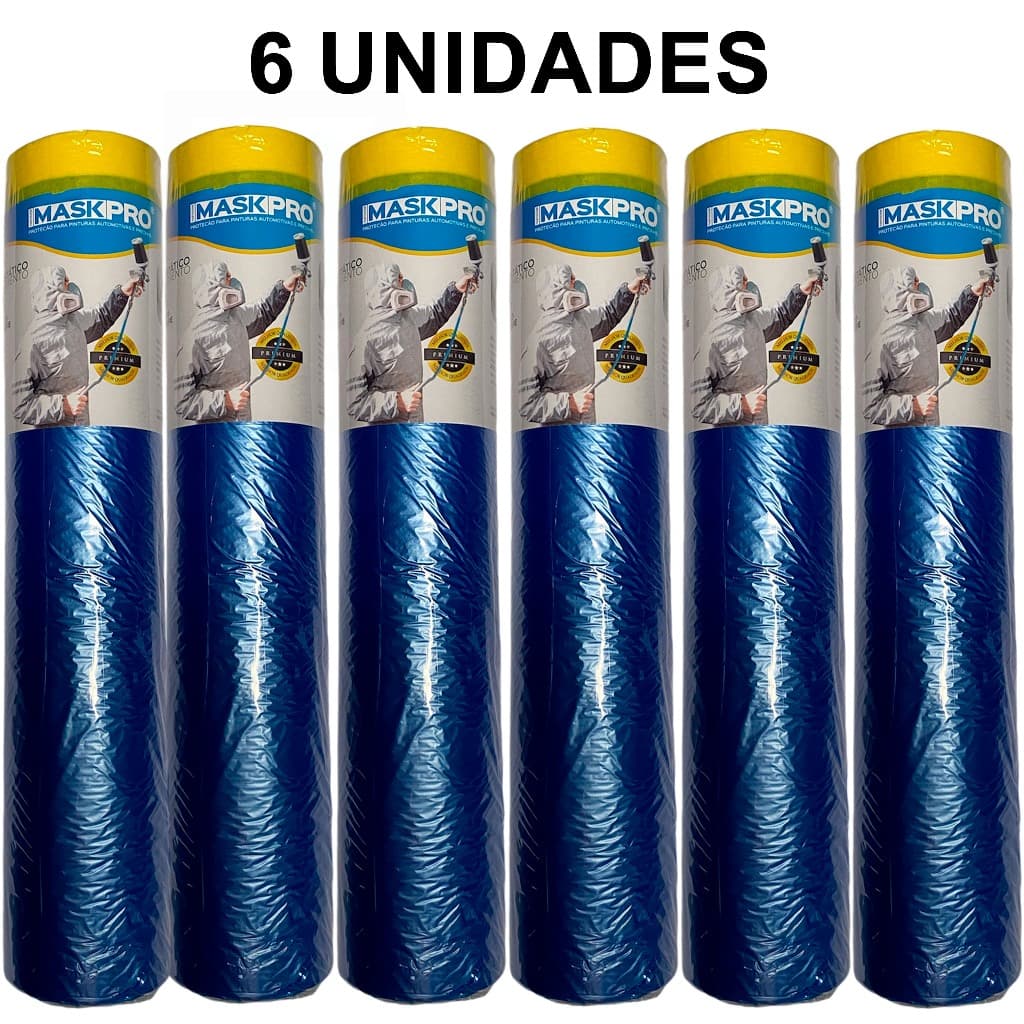 Kit 6 Filme Eletrostático de Mascaramento com Fita Crepe 2,1m X 20m