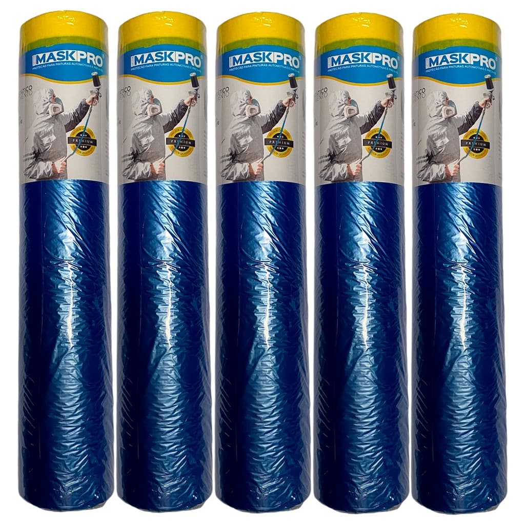 Kit 5 Filme Eletrostático de Mascaramento com Fita Crepe 2,1m X 20m