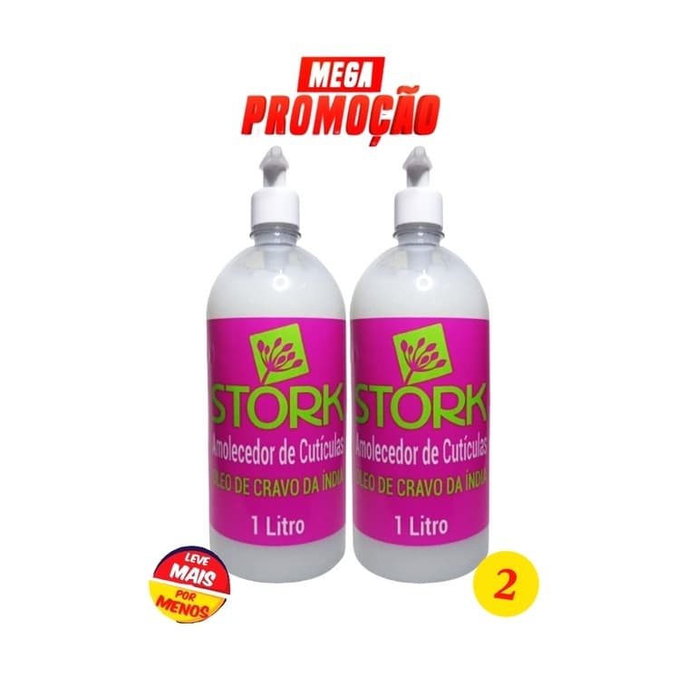 Kit c/2 Amolecedor de cutícula stork 1L cada  Manicure Pedicure