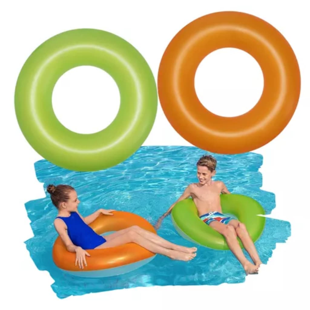Boia Redonda Neon 91cm Adulto Infantil Juvenil Piscina Verde Laranja