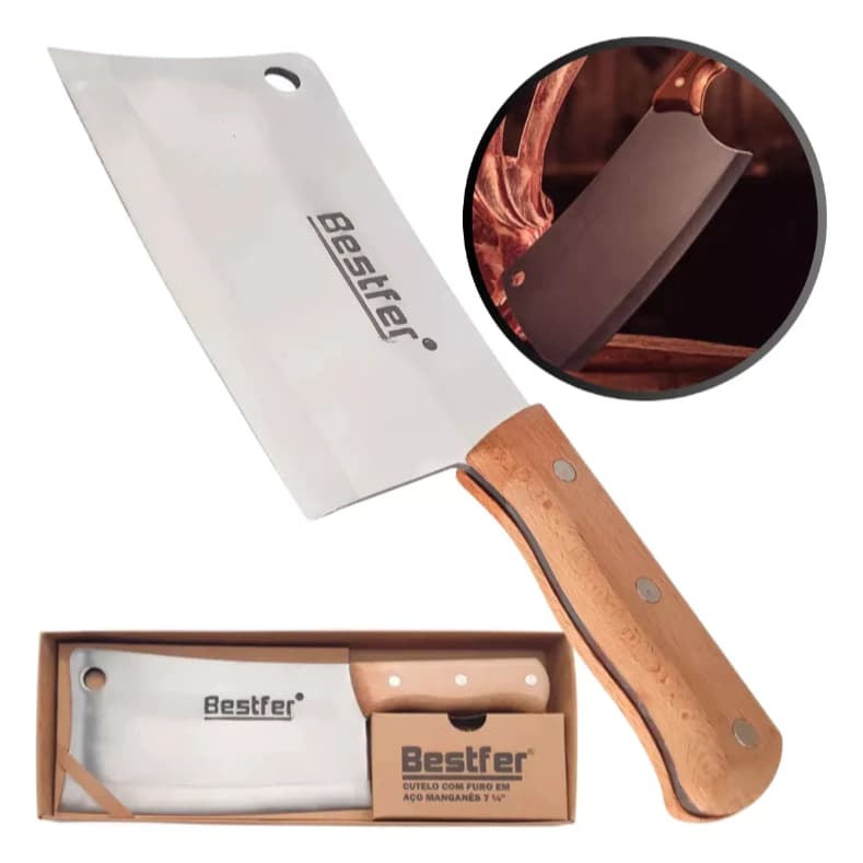 Cutelo Chef Profissional Aço Manganês 8 Pol Bestfer