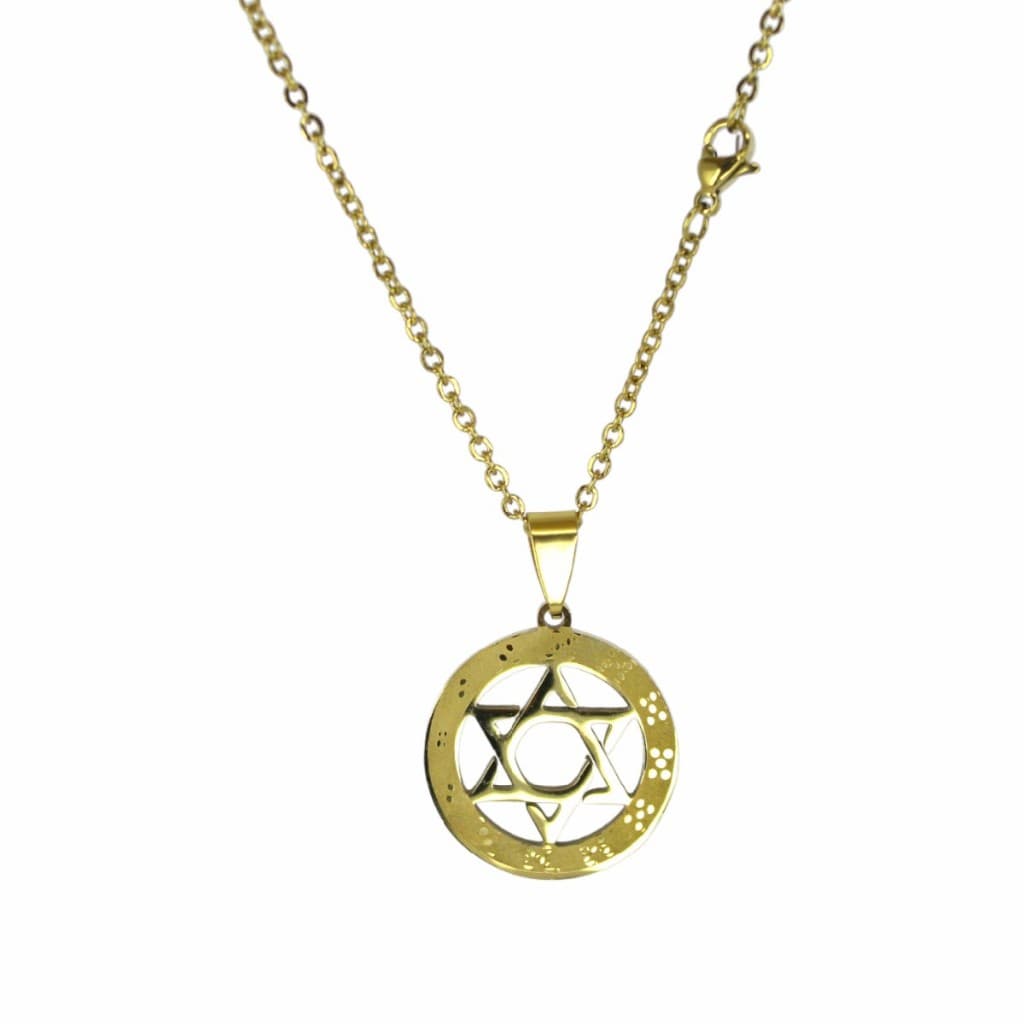 Corrente Star Of David Escudo Religioso Mandala Estrela Davi Joia Reliquia Simbolo Israel
