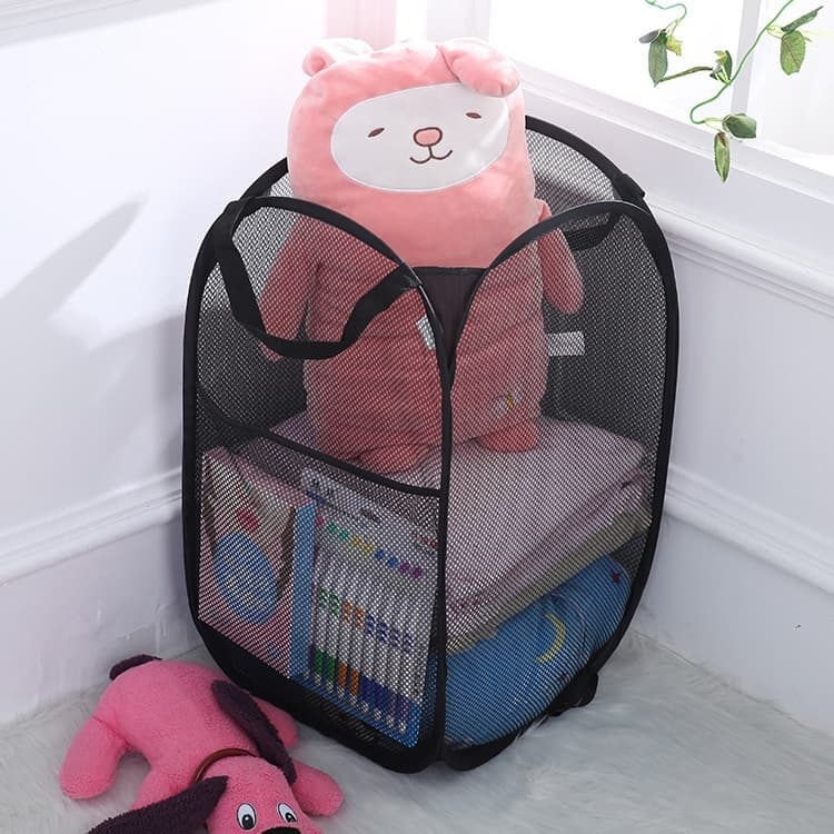 Cesto Roupa Cesto Organizador Grande Cesto Para Roupas e Brinquedos Dobrável Furadinho Multiuso 30x30x50cm