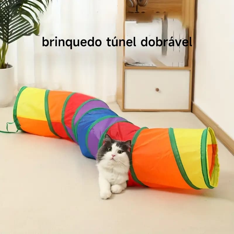 Brinquedo Para Pets Túnel Labirinto Para Gatos Colorido