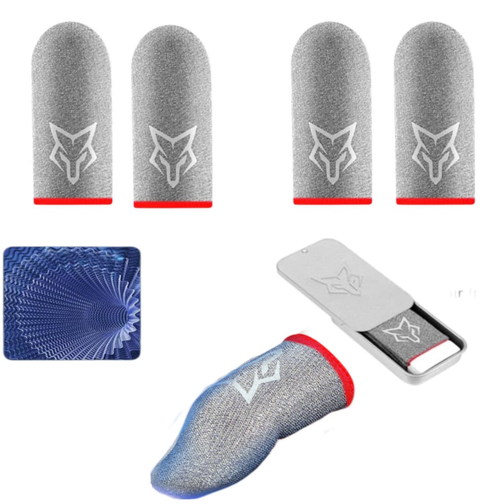 Luva Dedo Gamer Golden Silk Fibra de Seda V10 2025 +1 Box + Kit 4 Luvas Extra Confort Anti Suor Free