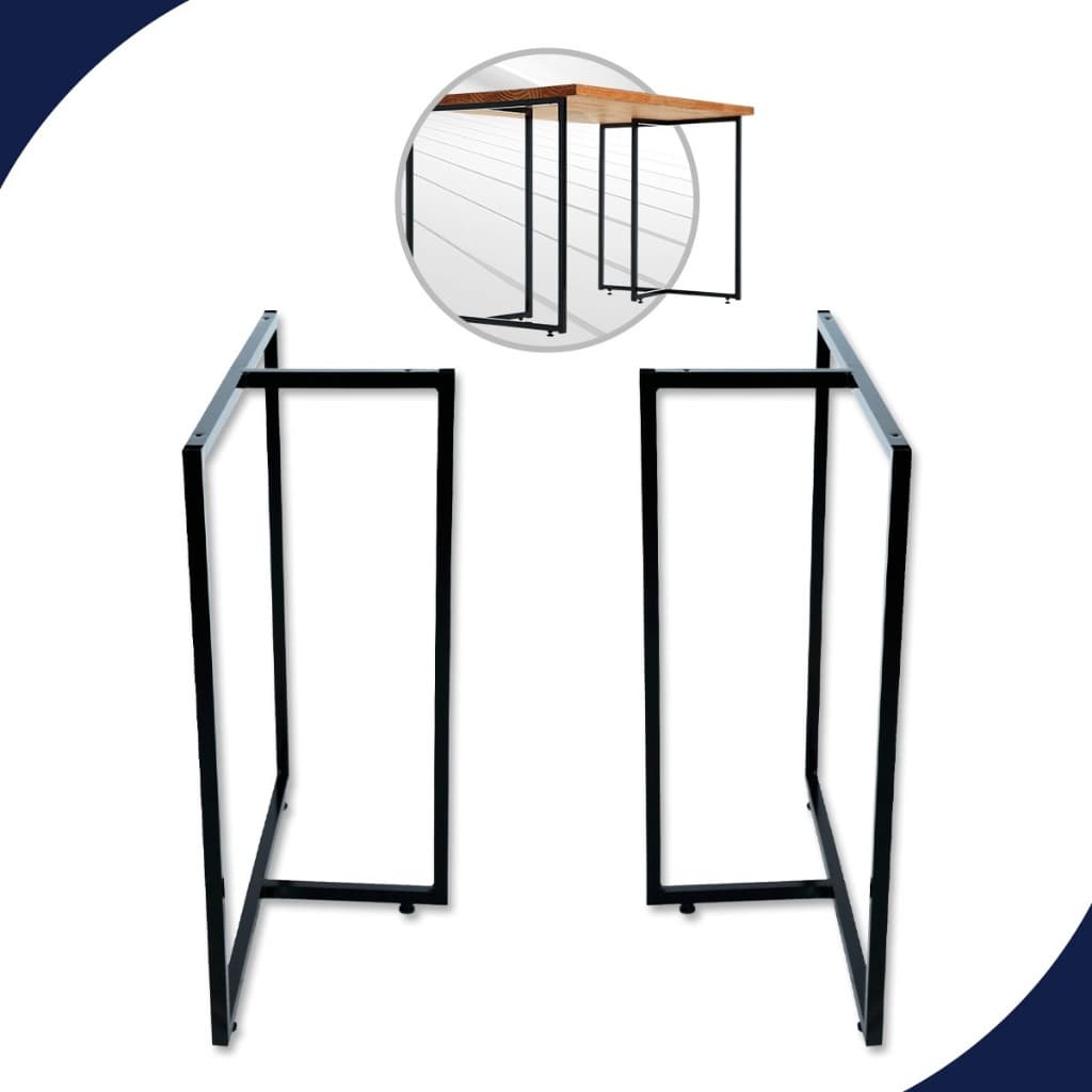 2 Bases Modelo T 90x58 Em Aço Preto Pé Para Móveis Mesas Balcão Bancada Para Estação De Trabalho Top
