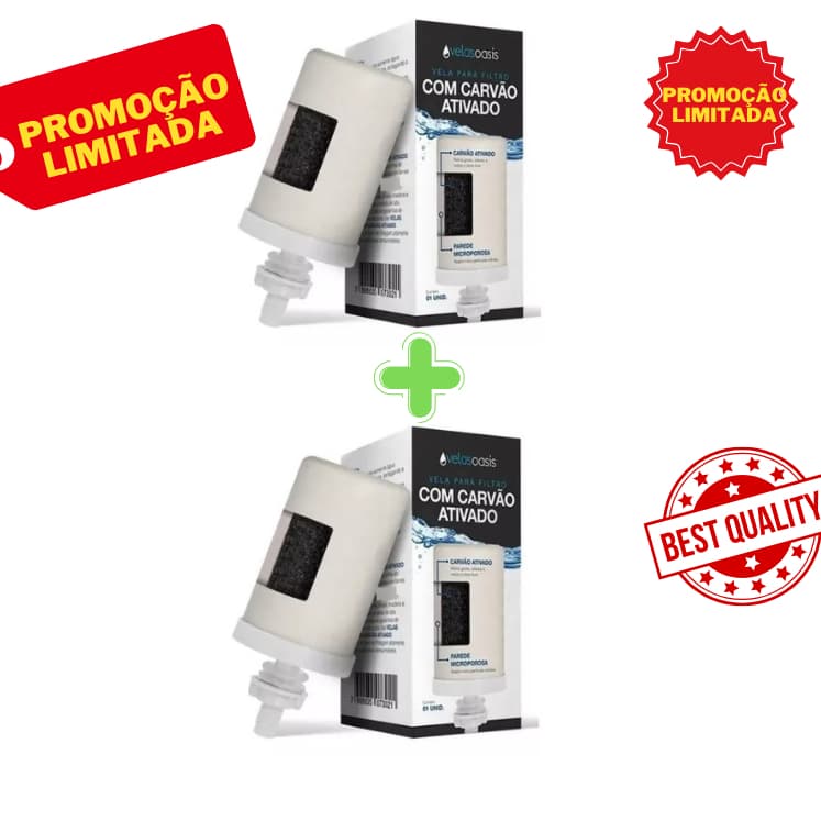 Kit 2 Velas Oasis Carvão Ativado Para Filtro Barro Compatível em Todos Filtro De Barro Promoção