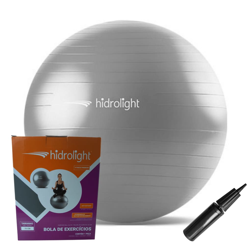 bola de exercícios cinza 75cm marca Hidrolight