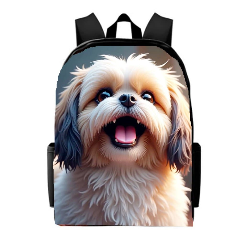 Mochila Escolar Reforçada Pet Shihtzu Infantil Juvenil Adulto Pets Cats