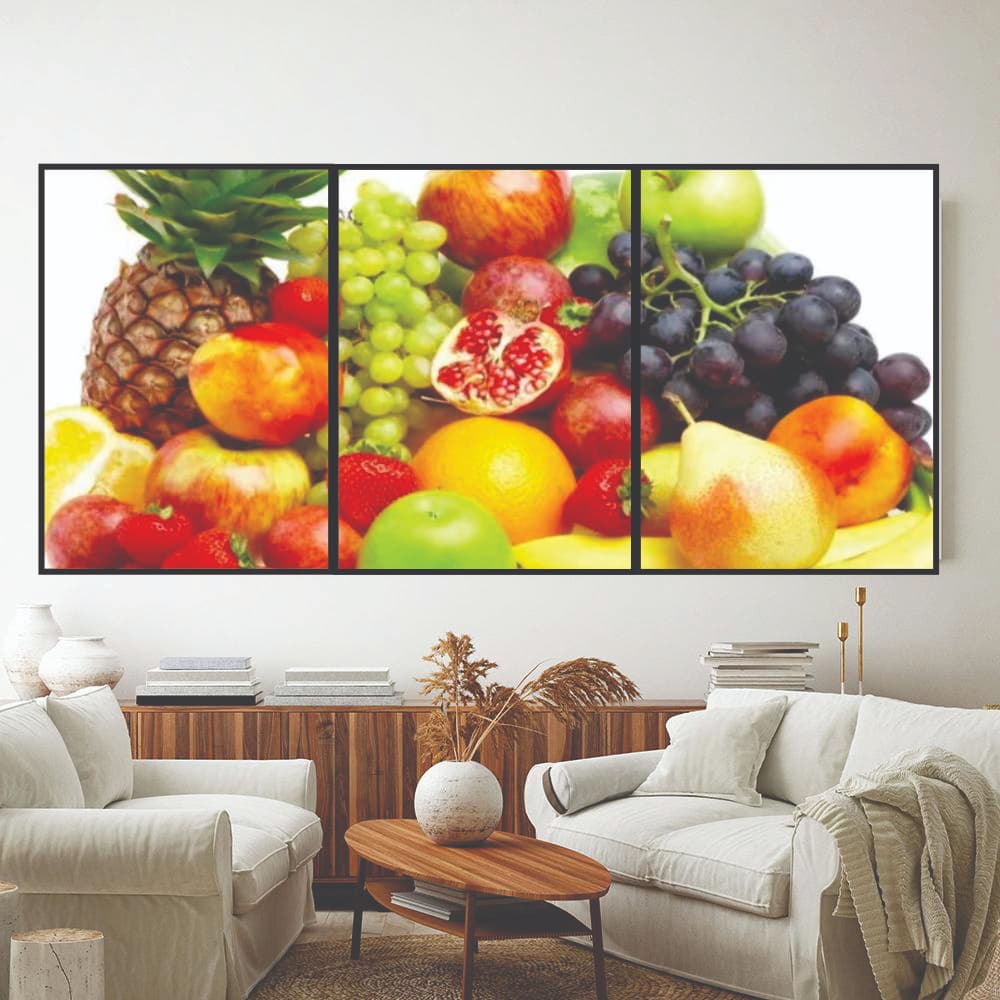 Kit Quadro Placa Cozinha Restaurante Decoração hortifruti Frutas