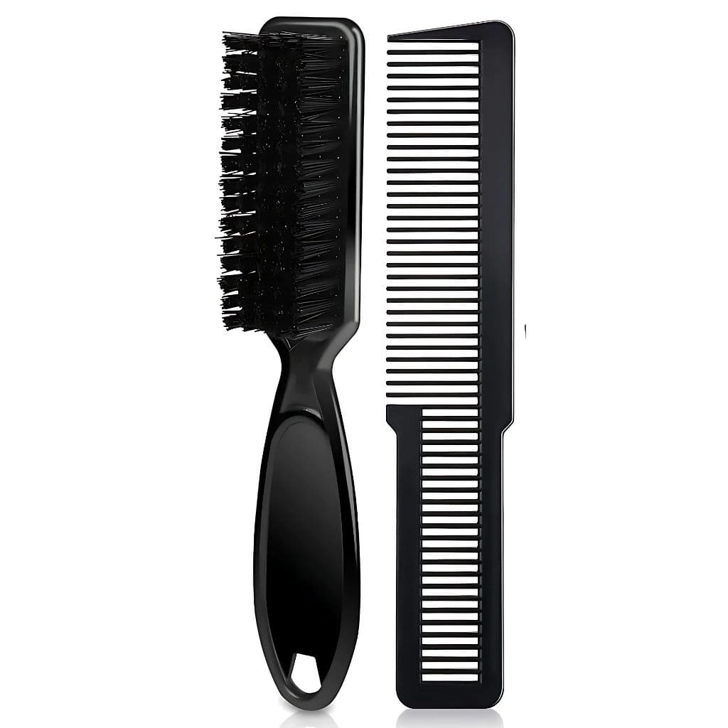 Kit Barbeiro Escovinha P/ Barba + Pente Corrido Cliper Comb