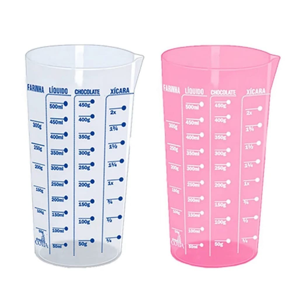 Copo Dosador Medidor Plástico 570ml Livre de BPA Confeitaria Cozinha