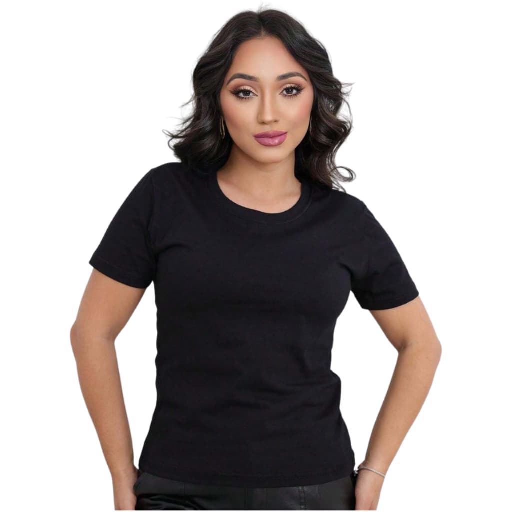 Blusinhas Femininas T-shirt Feminina 100% Algodão 30.1 Babylook Feminino Gola Redonda Manga Curta