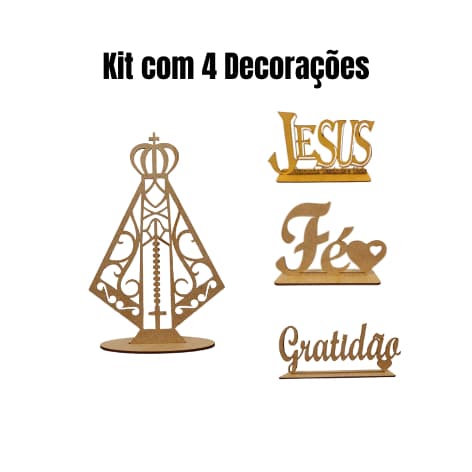 Nossa Senhora Aparecida Decorativa em Mdf com Base
