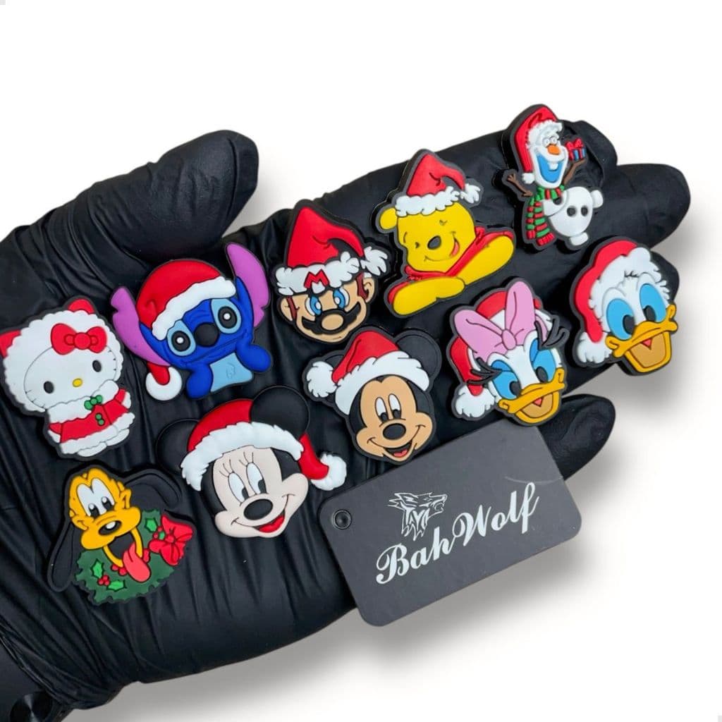 kit 10 emborrachados de natal Bahwolf personagens Minnie Mickey Lilo Stitch olaf Pluto pato Donald