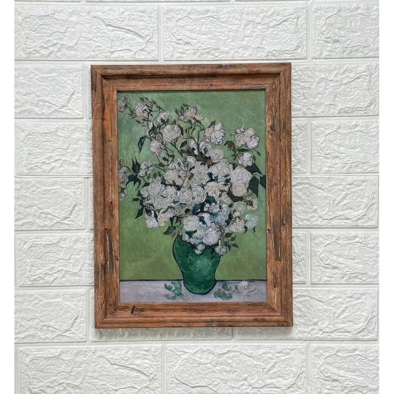 Quadro decorativo arte pintura, Roses - Vincent Van Gogh, decoração natureza flores
