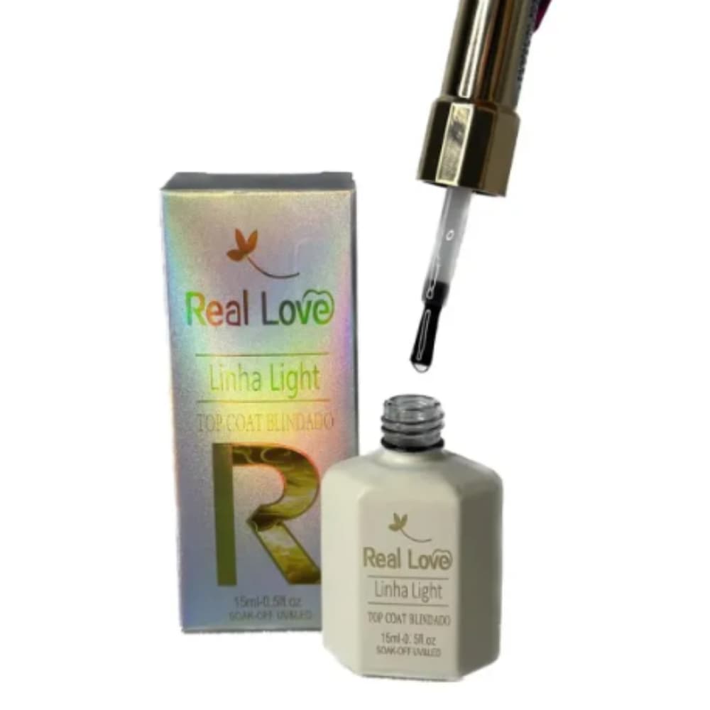 Top Coat Real Love 15ml Blindado Anti Riscos Linha Light Top Coat 12ML