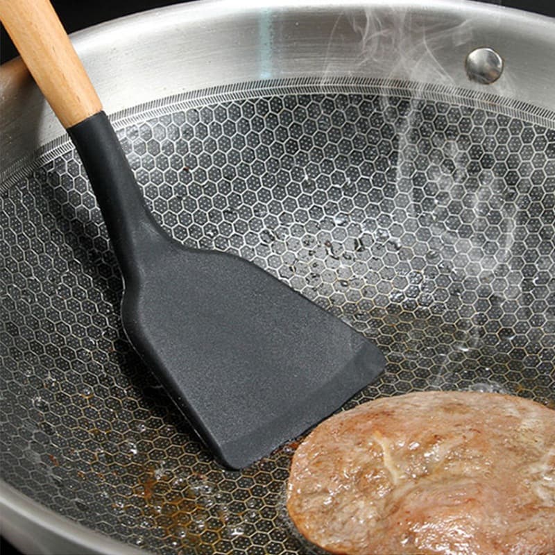 Pegador De Alimentos Multiuso Silicone 34CM Preto