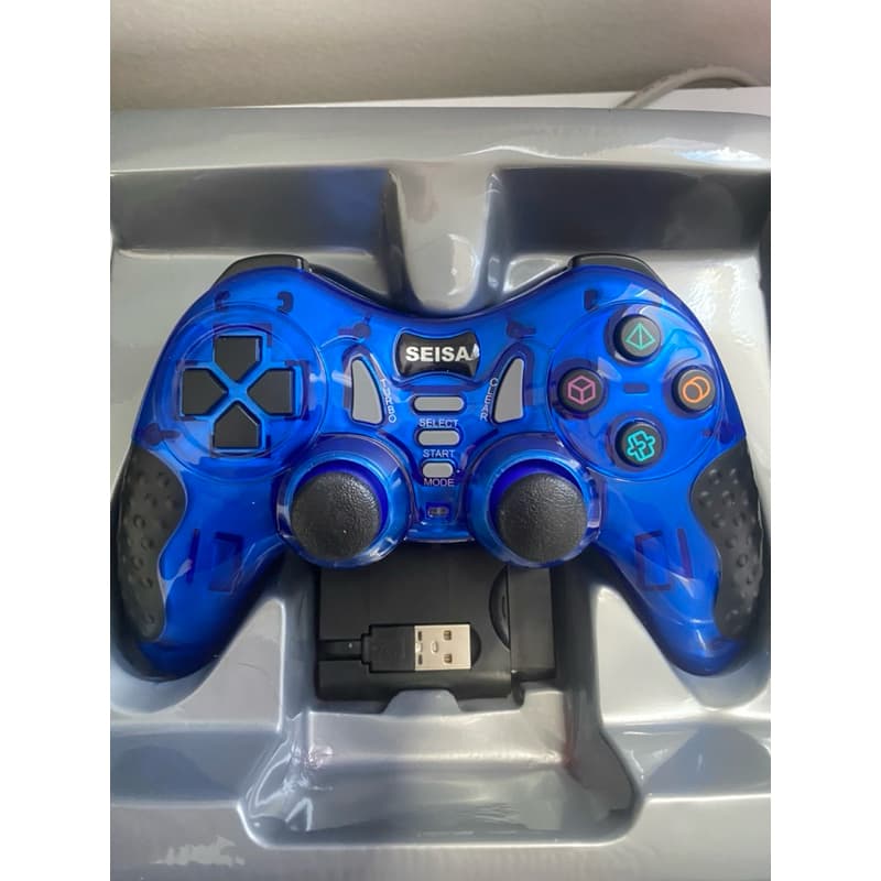 Controle sem fio para PC, Ps3, ps2 Celular Android, Tablete e Box Tv. Smart Tv 6 Em1 Azul