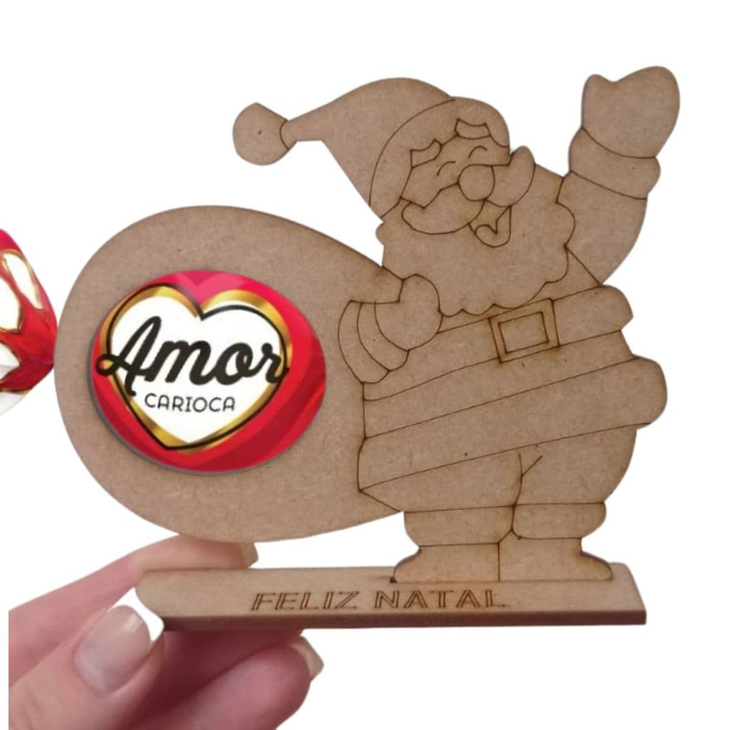 Kit Lembrancinha Natal Porta Bom Bom Papai Noel MDF