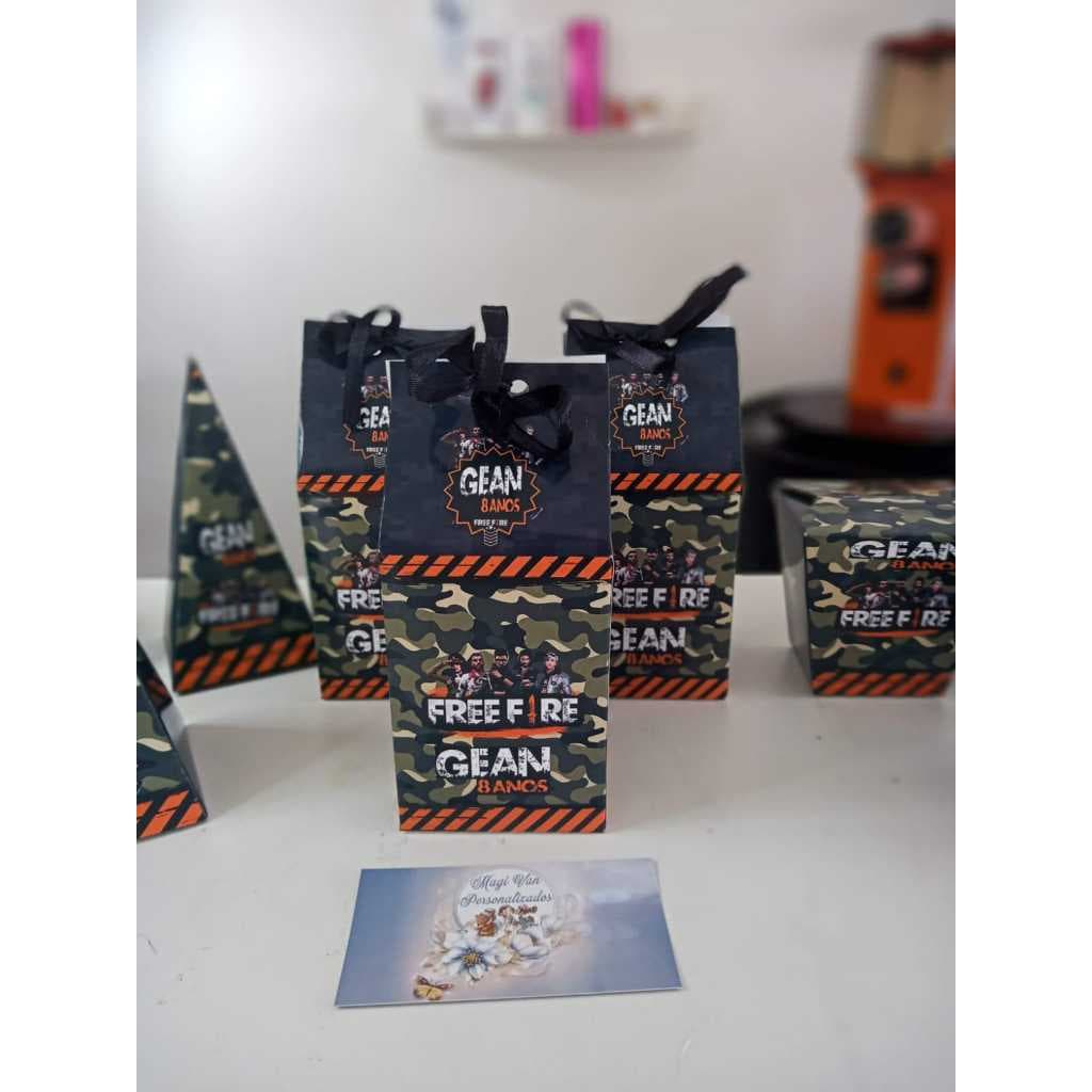 Kit Festa Infantil Free Fire lembrancinha de aniversário caixas personalizadas
