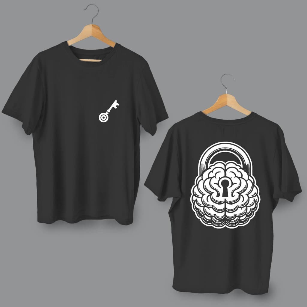 Camisa Brain Key Streetwear Oversized T-shirt Básica Street Algodão Premium Preto Roxo Bege