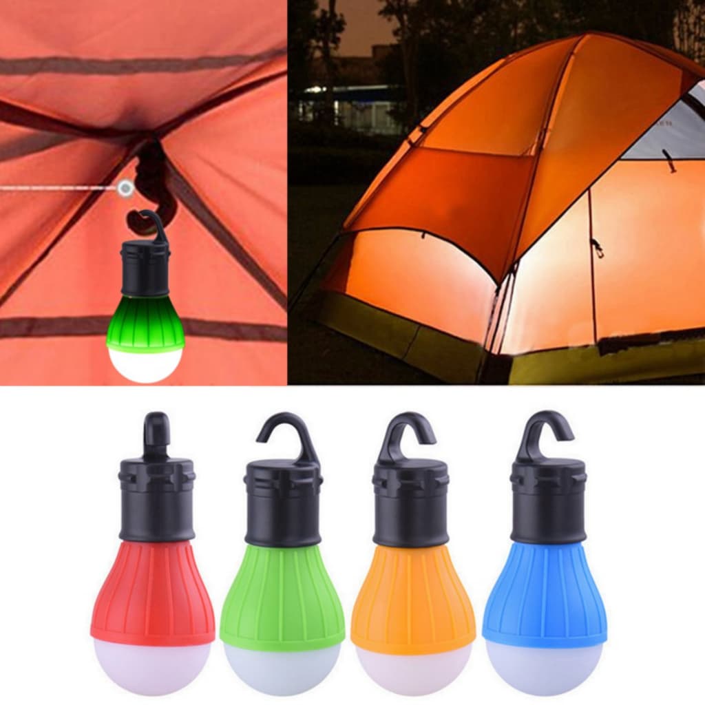 Kit 20 Lâmpadas Led Camping Barraca Pesca Lanterna Várias Cores Com Gancho