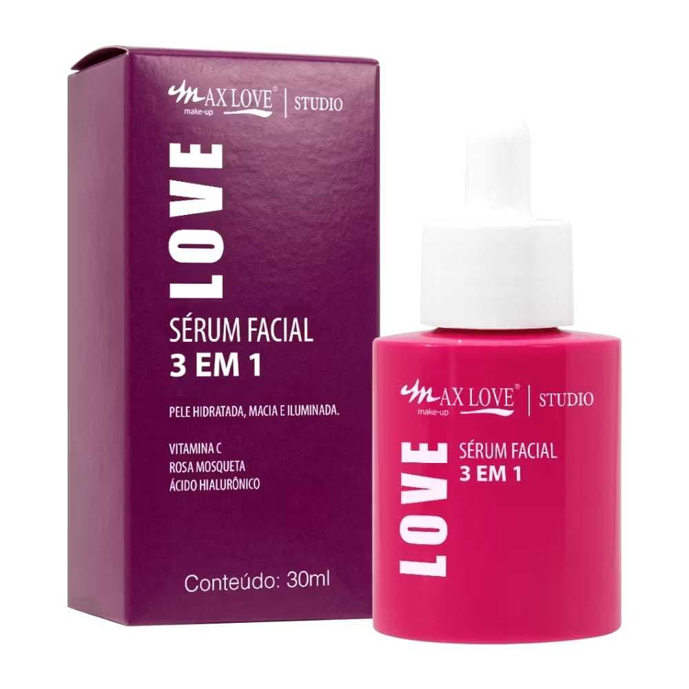 Sérum 3 em 1 Vitamina C Rosa Mosqueta Acido Hialurônico Max Love