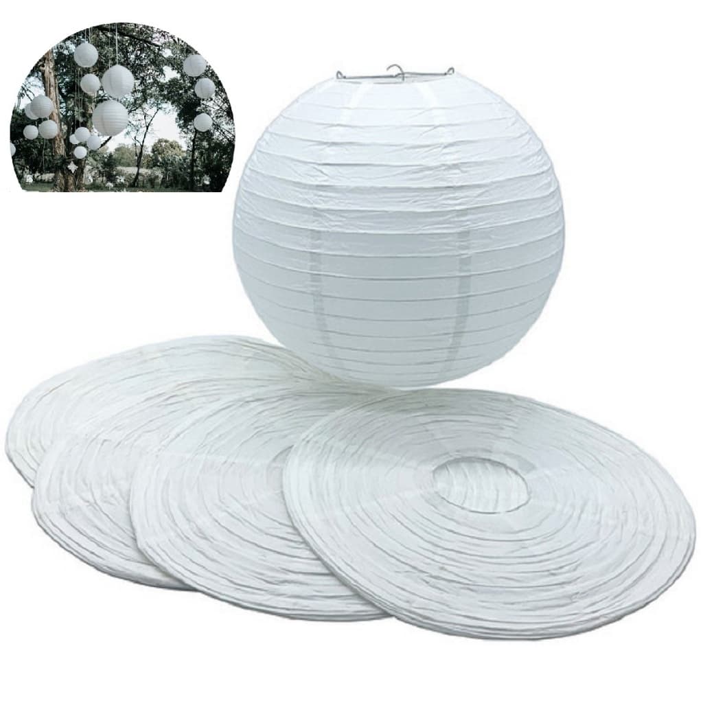 10 Unidades Luminária Japonesa Branca Lanterna Oriental Tamanho 30 Cm