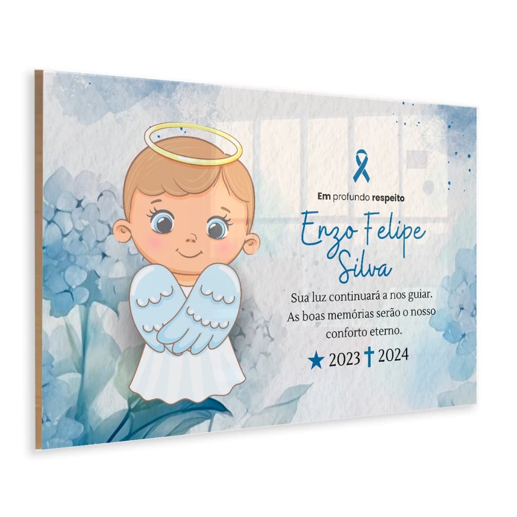 Lapide Infantil Azulejo Cerâmica Cemitério Túmulo Jazigo Personalizado Menino Menina Bebê Criança