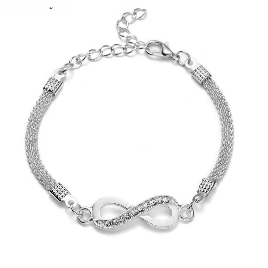 Pulseira Feminina Prata Infinito Elegância