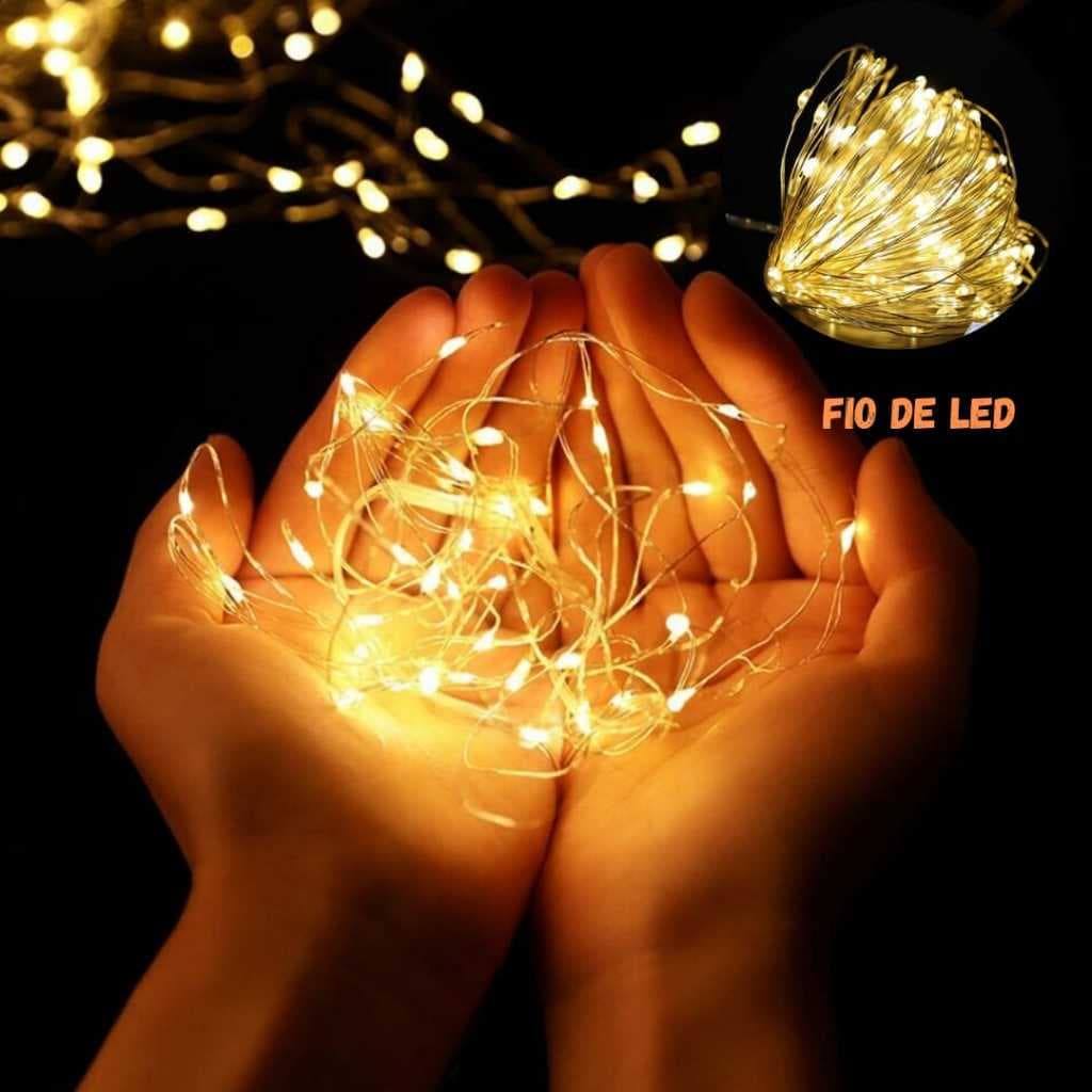 Corda De Luz Fio Com Luzes Led Decoração Mágica para Natal e Festas