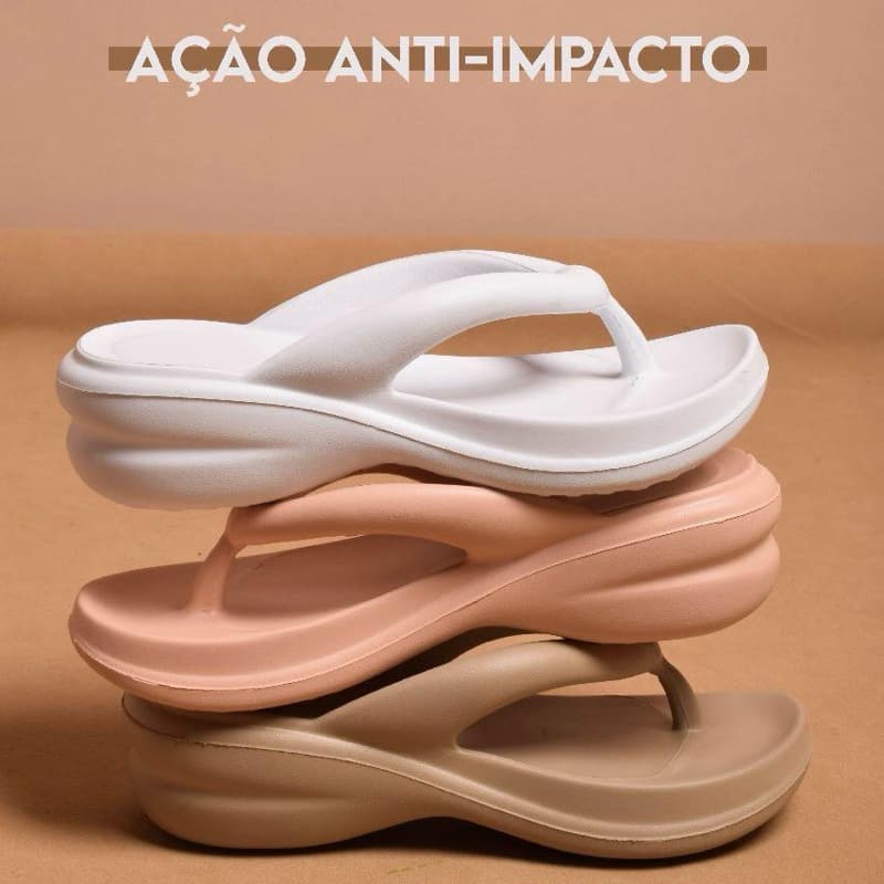 Chinelo Feminino ortopédico Anabela Super Leve e Confortável Antiderrapante Esporão
