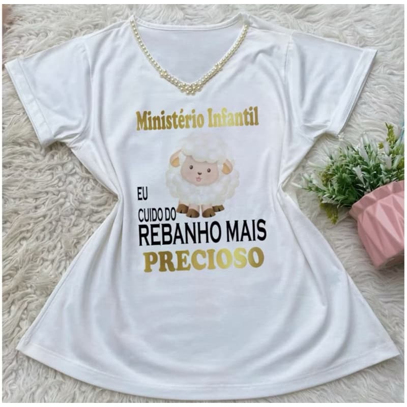 Camisa Ministério Infantil/Jesus/eu cuido de um rebanho/Meu alvo é o céu