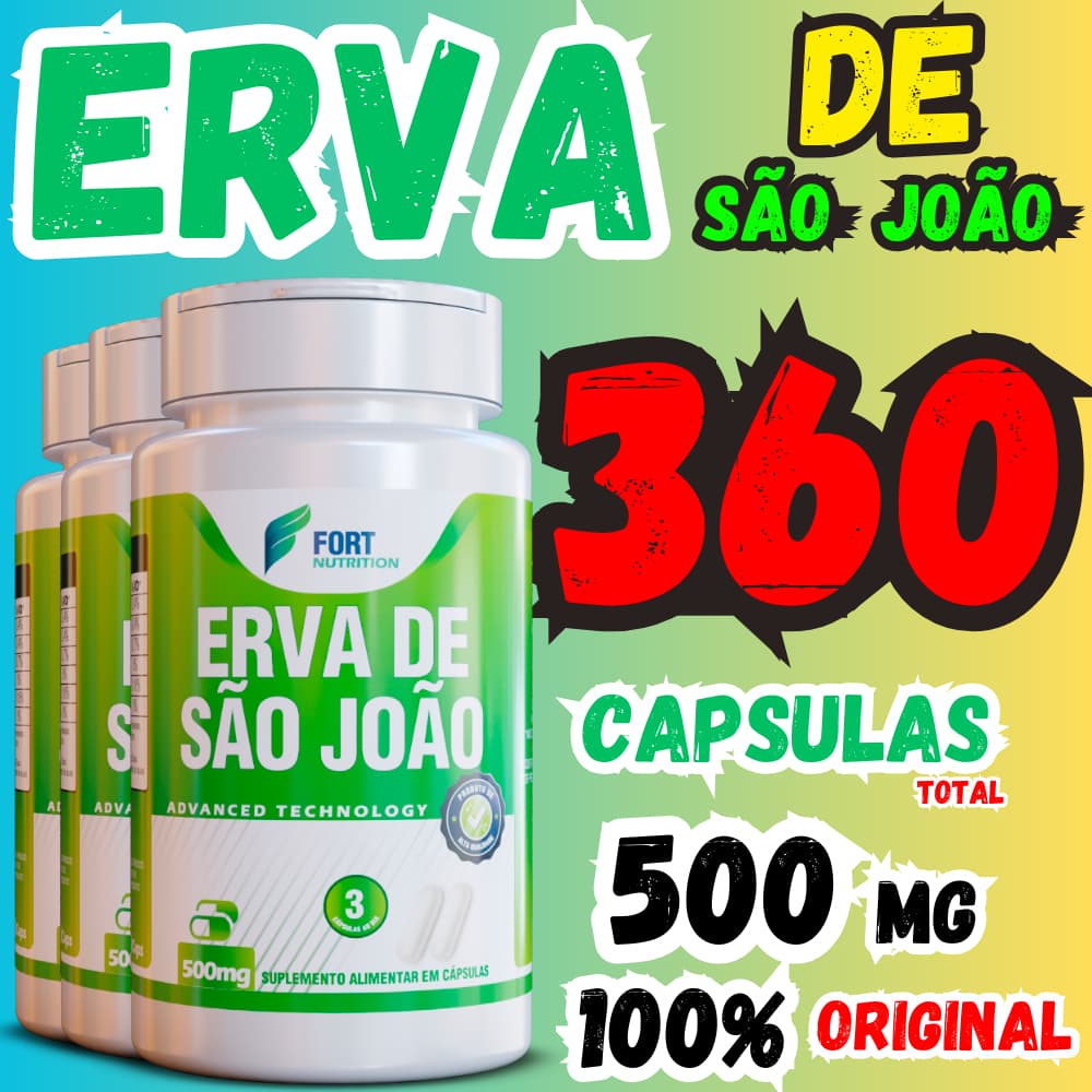 Suplemento Natural Erva de São João 120 Cápsulas 100% Original