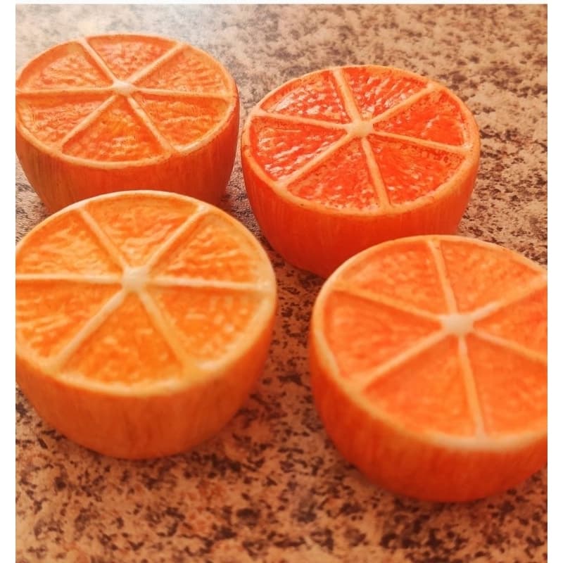🍊 Kit 25 Mini Sabonetes Glicerinados - Metade Laranja / Limão