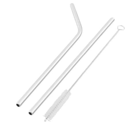 kit canudo inox com escova - canudo reto e curvo