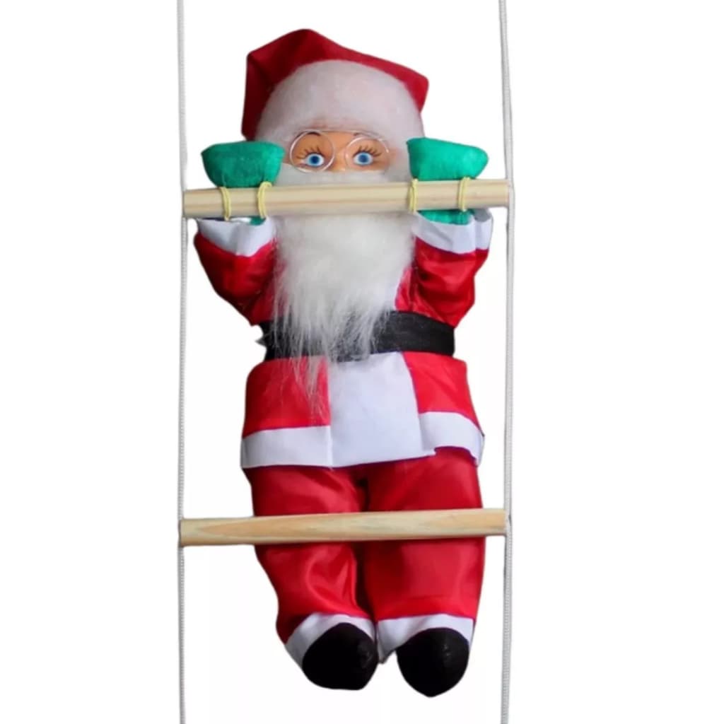 Papai Noel Subindo Nas Escadas Enfeite Natal Escalando na Escada 70 cm Escalador Decoracao de Natal