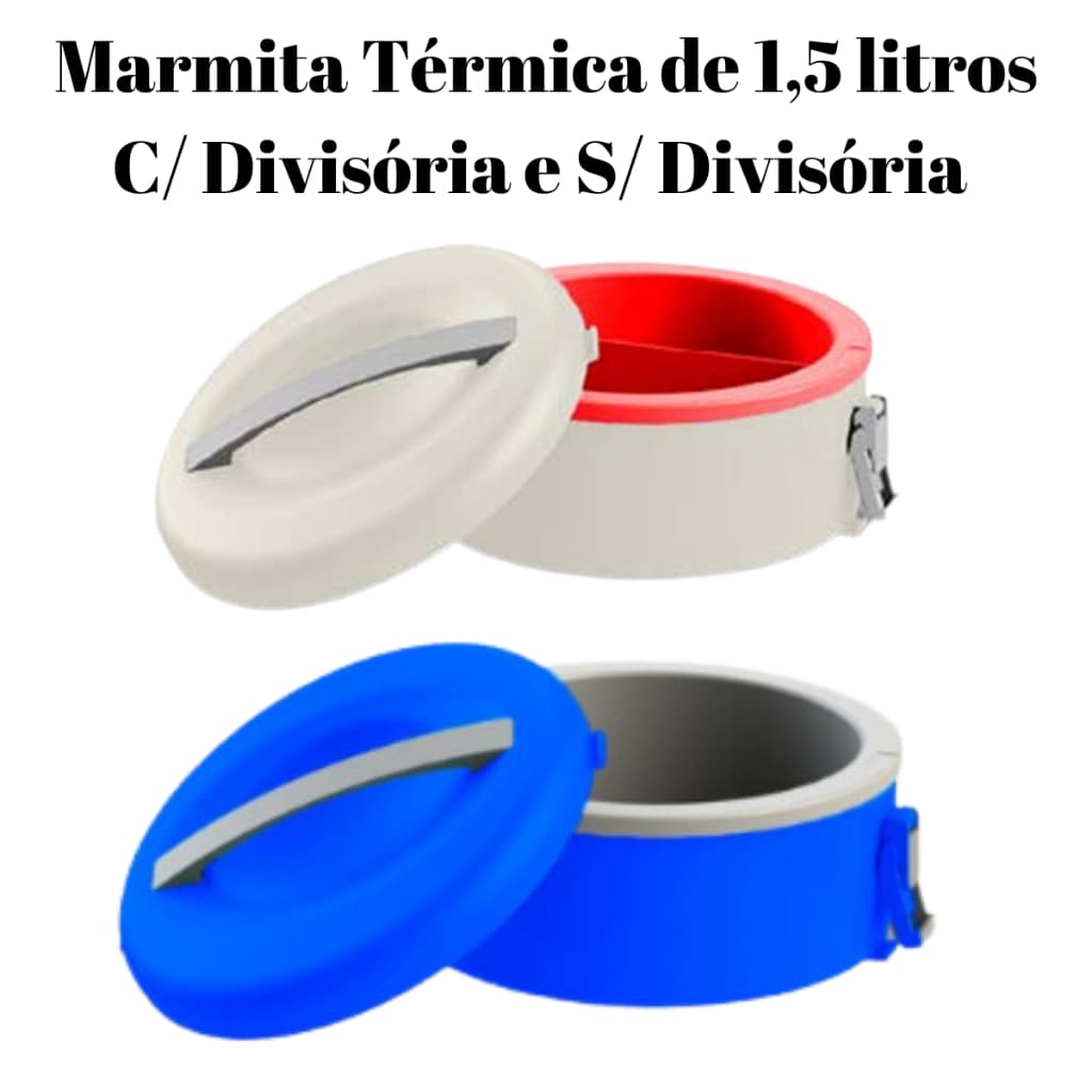Marmita Térmica 1,5 Litros C/ou S/ Divisória Custo Benefício Maior Qualidade Barata Fitness Vikterm