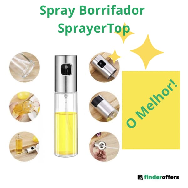 Borrifador Spray para Óleo, Vinagre, Azeite, SprayerTop, Pulverizador, Vidro, Cozinha, Galheteiro.