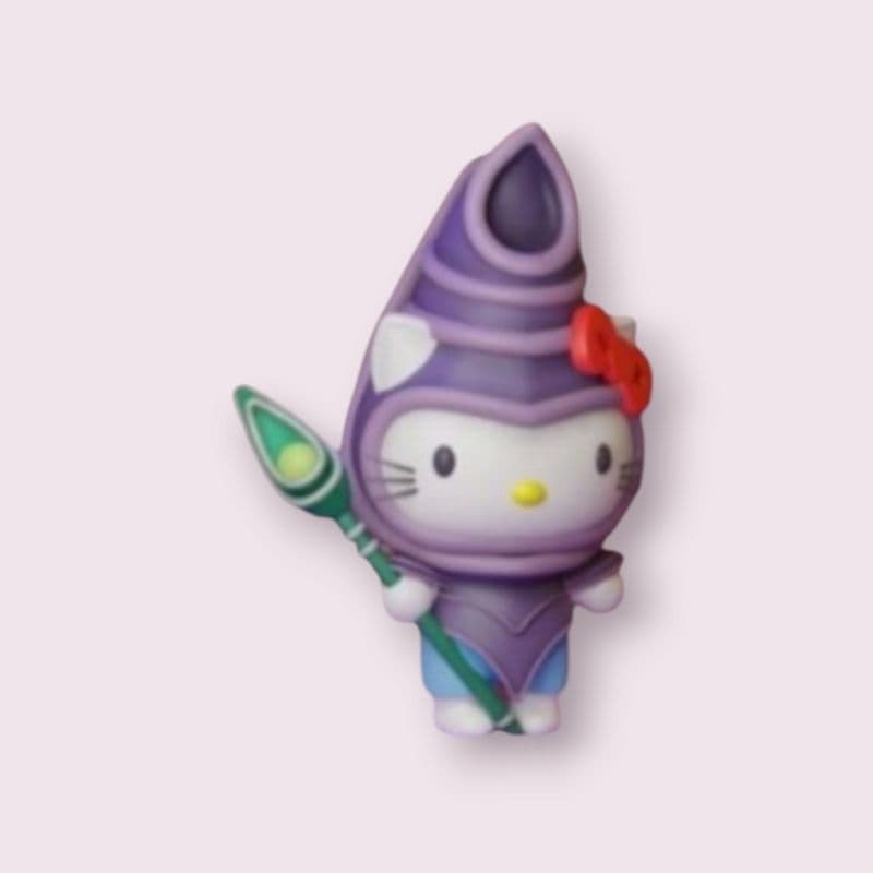 Boneco Artesanal Hello Kitty Mago Negro Yugioh Colecionavel 3D Geek Nerd