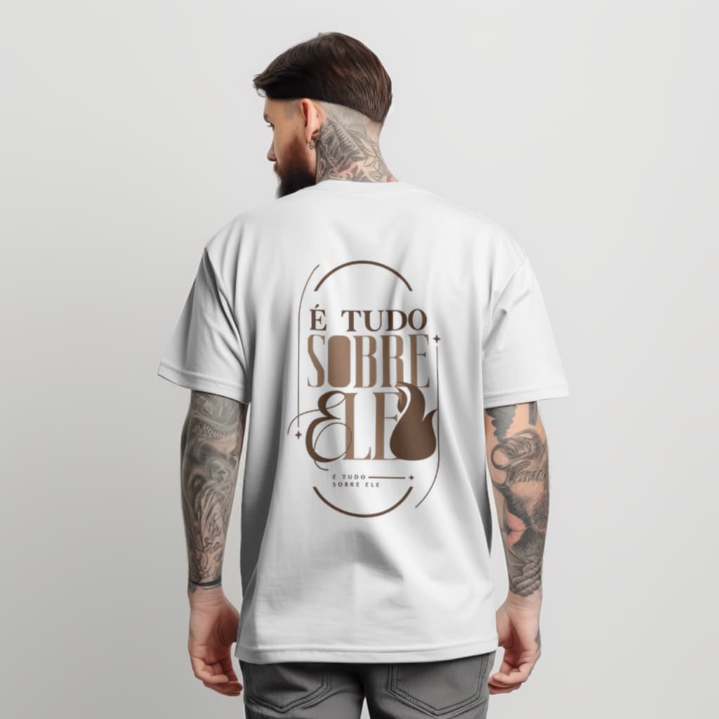 Camiseta Cristã Streetwear Masculina Feminina É tudo sobre ele Yeshua 100% algodão