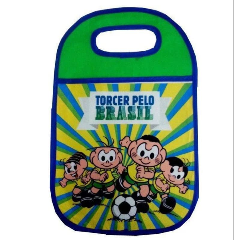 KIT 6 PEÇAS - Lixeira de Carro Torcer Pelo Brasil: Turma da Mônica (Verde e Amarelo)